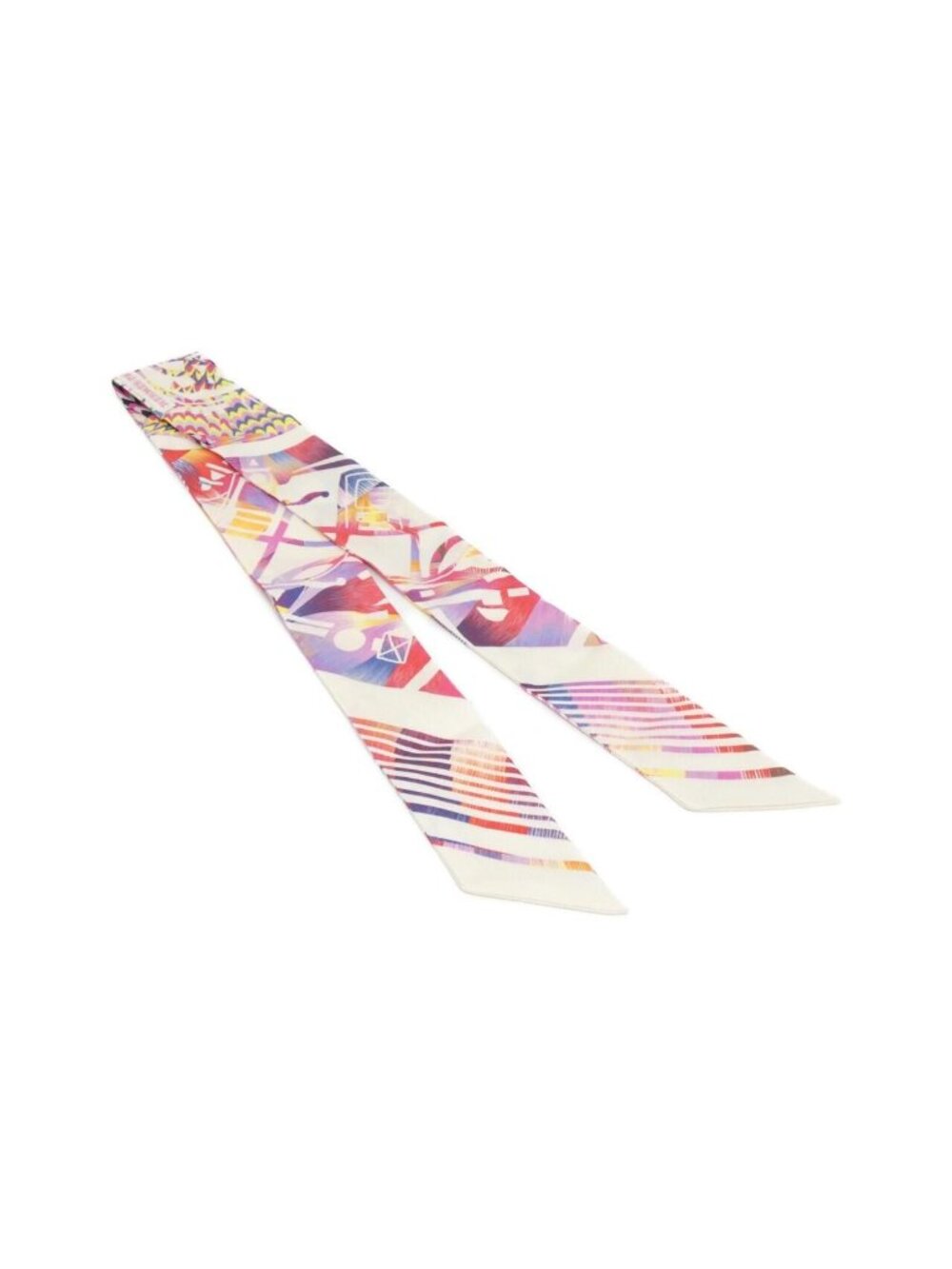 Hermes Ex Libris Twilly Marble Silk Scarf